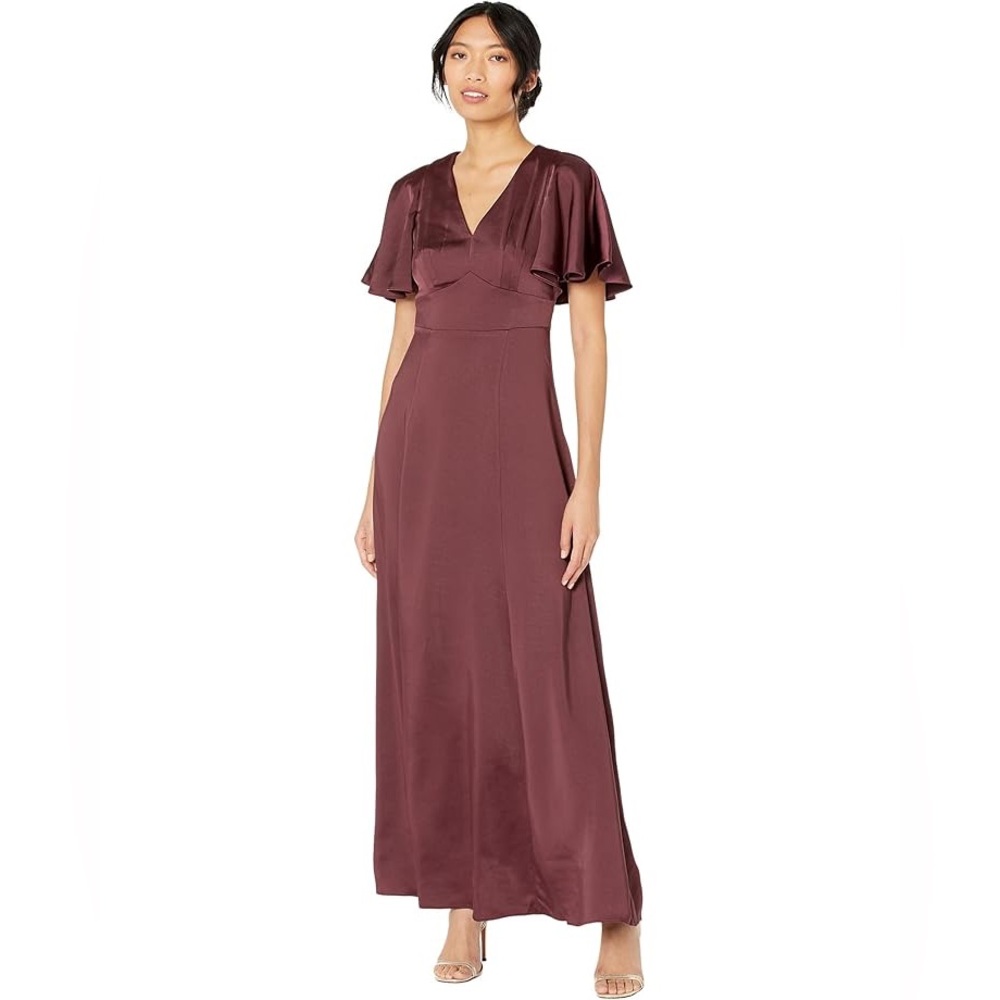 Ted Baker Immie Satin Midi Dress with Cape Sleeves